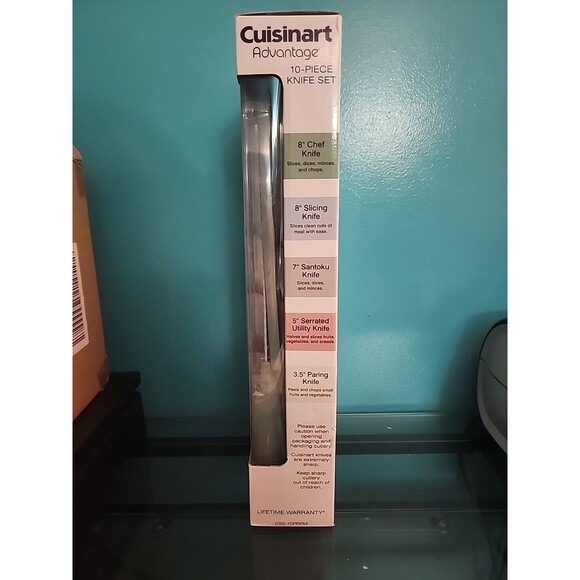 Cuisinart Advantage 10 Piece Knife Set & Blade Guard Stainless Ceramic Farmhouse - Picture 4 of 6